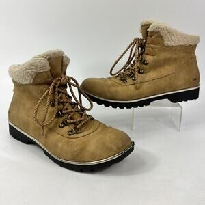 JBU by Jambu Womens 9.5M Tan Hiking Boots Water Resistant Faux Fur #HIKINGCUTE